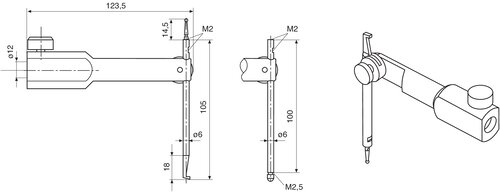 2 depth probes incl. carrier (rotatable) Digimar TMT 120 S - Mahr